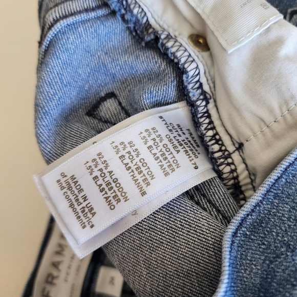 FRAME Le High Straight Jeans in Oshea raw hem size 24 - Picture 11 of 12
